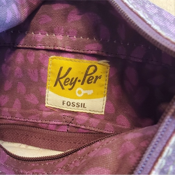 Fossil Key Per Slick Canvas & Regular Canvas Trees Landscape Crossbody Bag - Picture 2 of 7